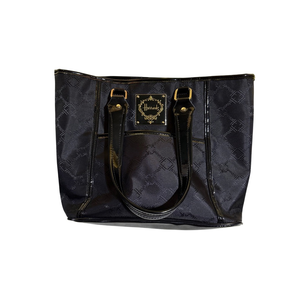 Harrods Black Nylon Tote Bag‎ Shoulder Bag Logo Shopper Everyday Purse